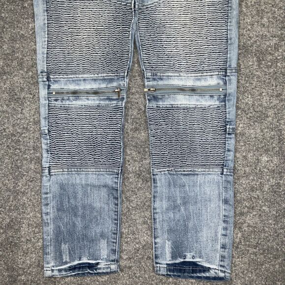 CJ BLACK Premium Jeans Mens Size 28 Blue Denim Skinny Flex Zipper Accents Moto - Picture 5 of 13